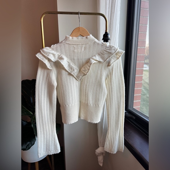 Anthropologie Victoria Cashmere Ruffle Sweater - Picture 6 of 7